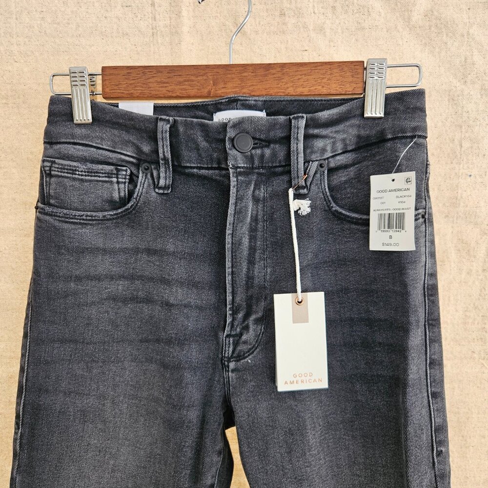 NWT Good American Black Skinny Jeans - Picture 8 of 9